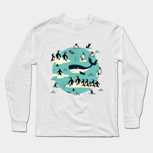 Whales, Penguins and other friends Long Sleeve T-Shirt by BessoChicca